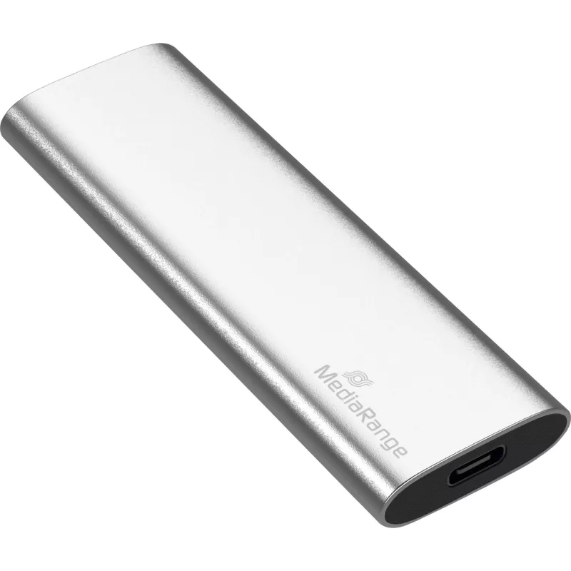 MediaRange MR1102 - SSD - 480 GB - išorinis (nešiojamas) - USB 3.2 Gen 2 (USB-C jungtis) - sidabrinis (MR1102)