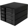 SidabrinėStone SST-FS304-12G išorinis 3,5 colio korpusas, 4 nišų – juodas