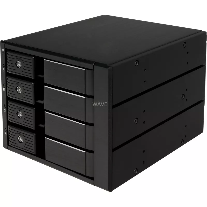 SidabrinėStone SST-FS304-12G išorinis 3,5 colio korpusas, 4 nišų – juodas