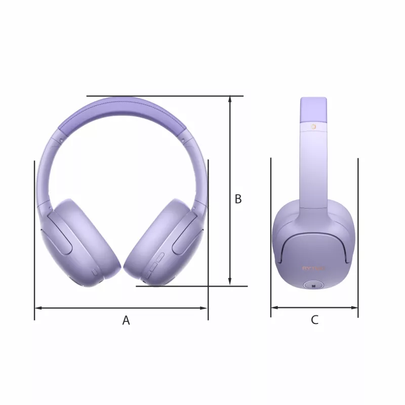 Ausinės MANTA HDP1001PU Rytmo Elegance Purple ant ausų uždedamos, laidinės, modelis HDP1001PU