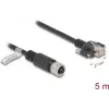 Tinklo kabelis DeLOCK M12 D koduotas 4 kontaktų kištukinė jungtis į RJ45 kištuką Cat5e 5m juodas