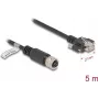Tinklo kabelis DeLOCK M12 D koduotas 4 kontaktų kištukinė jungtis į RJ45 kištuką Cat5e 5m juodas