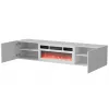 Cama RTV spintelė LARA 183x35x37 baltas matinis + baltas mantelpiece