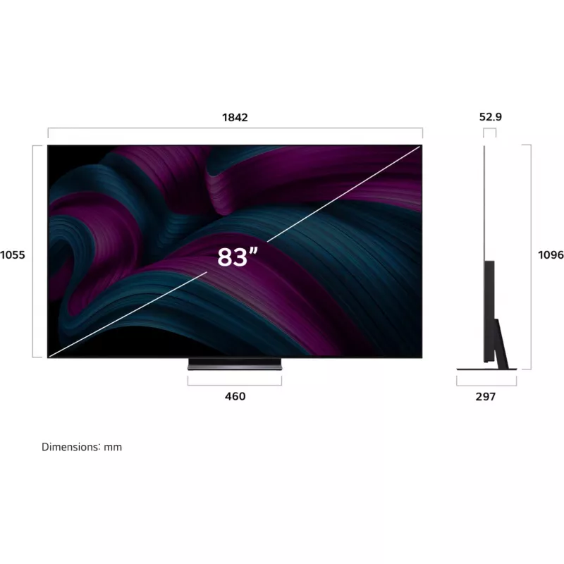 LG OLED evo AI OLED83C5ELA 2,11 m (83 colių) 4K Ultra HD išmanusis televizorius, Wi-Fi, juodas