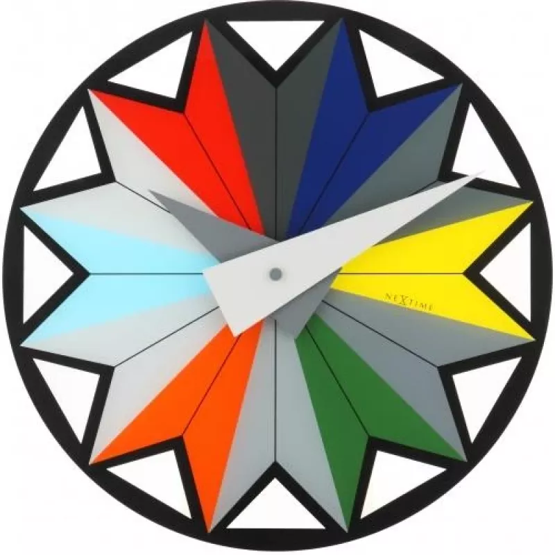 NeXtime klok 8163 Circus, Ø43 cm, Sieninis, Juoda / Įvairiaspalvė