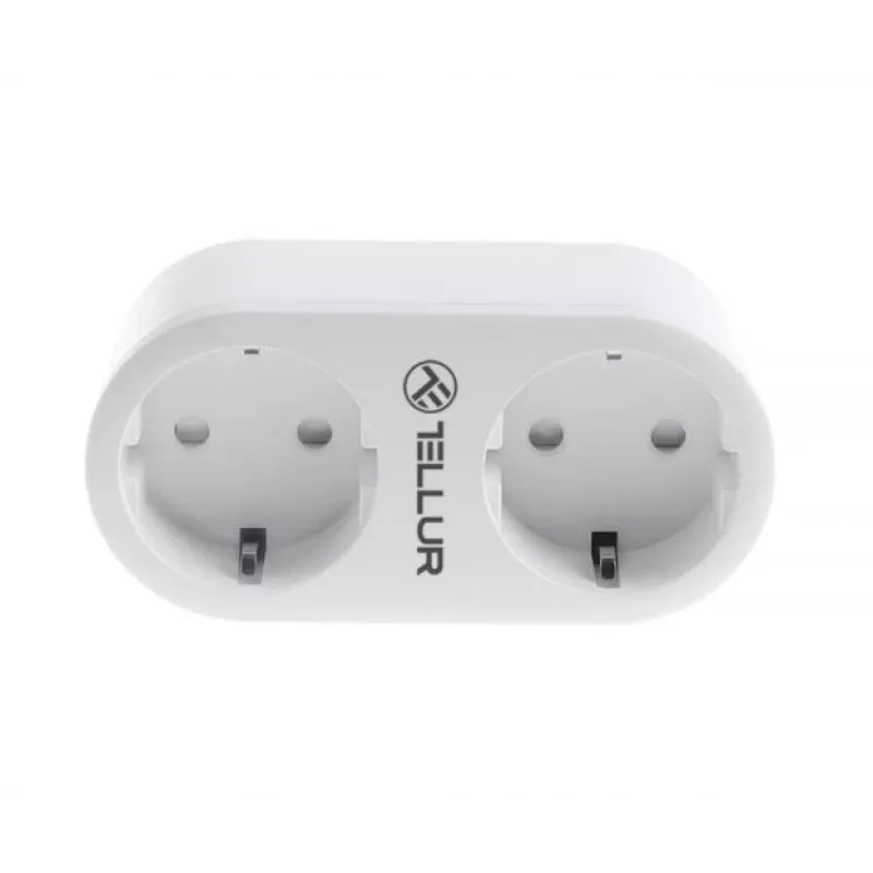 Tellur WiFi AC Dual Plug, energijos rodmenys, 16A, 2400W