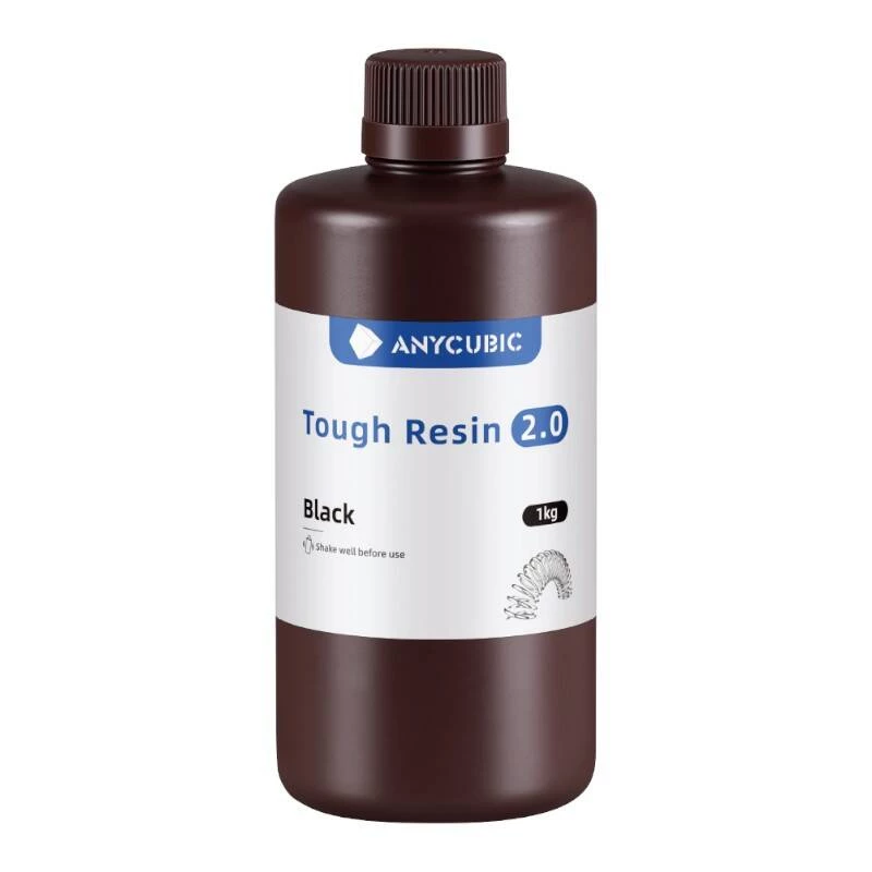 Fotopolimerinė derva AnyCubic Tough Resin 2.0 juoda 1 kg SRX2BK-101A