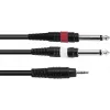 Adapterio kabelis Omnitronic 3,5 mm → 2×3,5 mm, 1,5 m, juodas