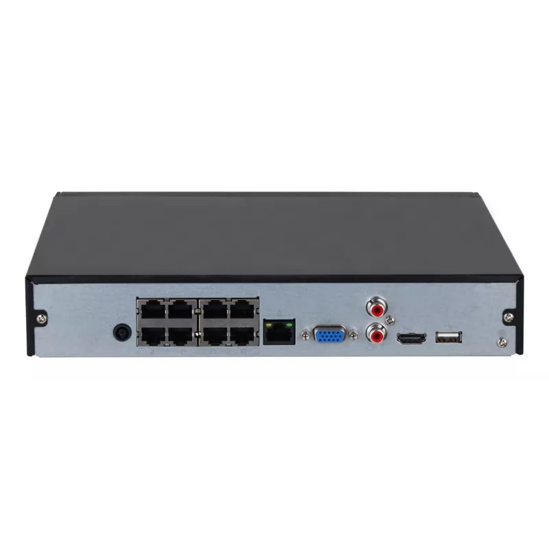Tinklo vaizdo registratorius DAHUA Lite NVR2108HS-8P-4KS3 — 8 kanalų, 4K maks., SATA HDD, 1U, PoE