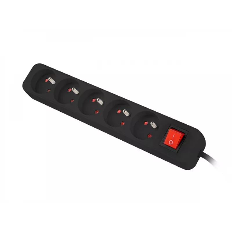 Maitinimo ilgintuvas Lanberg PS1-05E-0300-BK 3 m 5 AC lizdai Vidinis Baltas