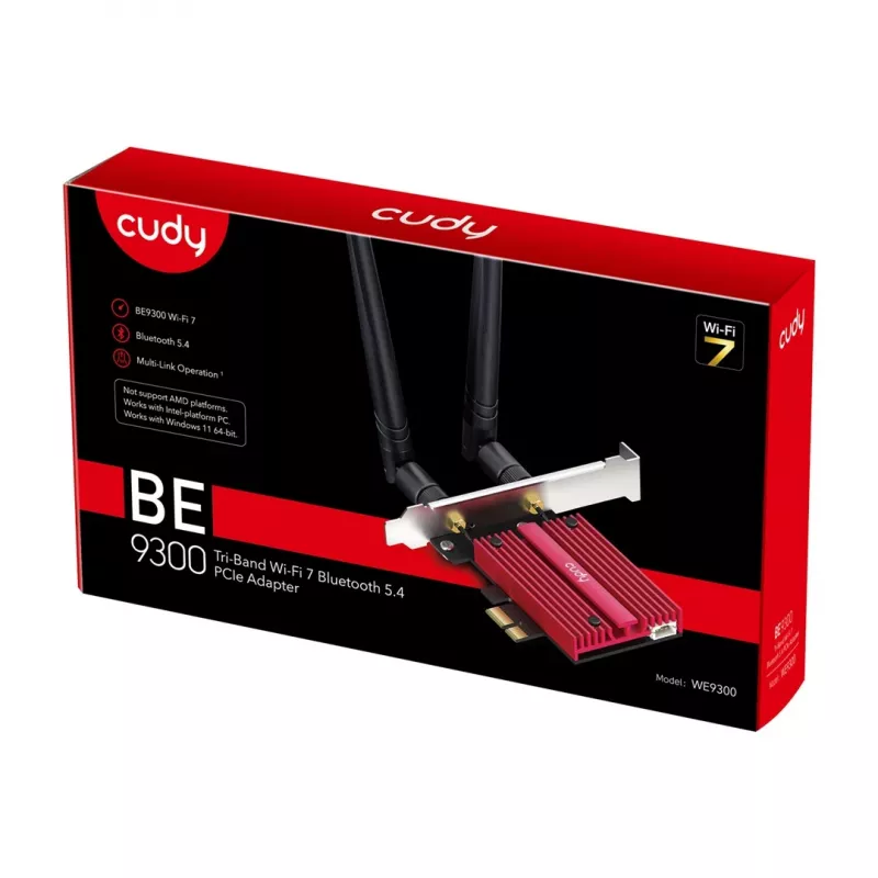 Cudy WE9300 tinklo plokštė Vidinis WLAN / Bluetooth 5765 Mbit/s