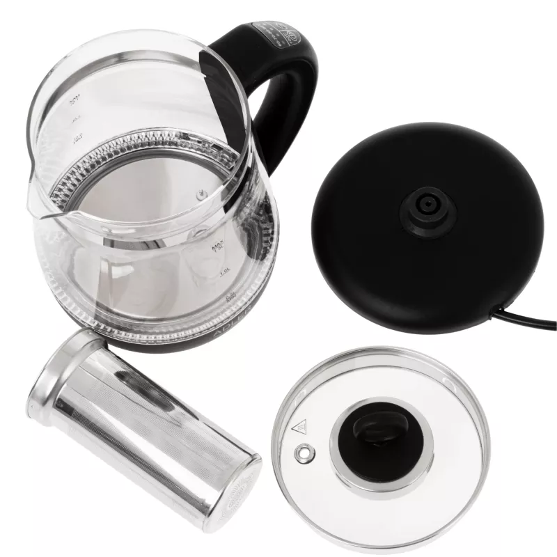 Adler Virdulys | AD 1299 | Elektrinis | 2200 W | 1,5 L | Stiklinis | 360° sukamas pagrindas | Juodas