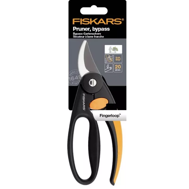 Genėjimo žirklės Fiskars 111440 Bypass Juoda — Fiskars 1001534 (Rankinės genėjimo žirklės, Aplenkinės, Juodos)
