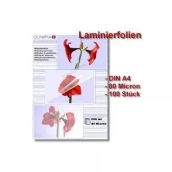 Laminavimo plėvelė Olympia 1x100 DIN A4 80 mikronų