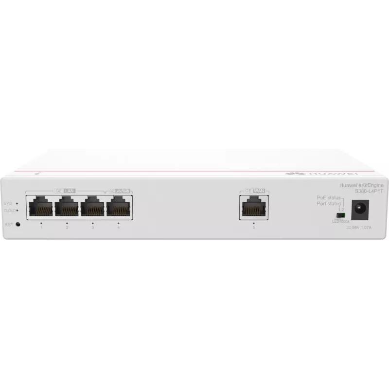Huawei S380-L4P1T kelių paslaugų maršruto parinktuvas, 1x WAN, 4x POE LAN