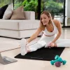 Gimnastikos kilimėlis jogai, pilatesui, fitnesui, 183x61cm, storis 6mm, TPE medžiaga, juodas, REBEL ACTIVE