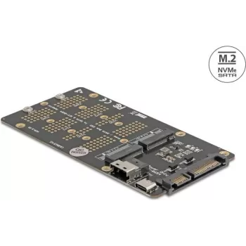 DELOCK keitiklis M.2 Key M NVMe SSD į SFF-8654 ir M.2 Key B (modelis 64355)