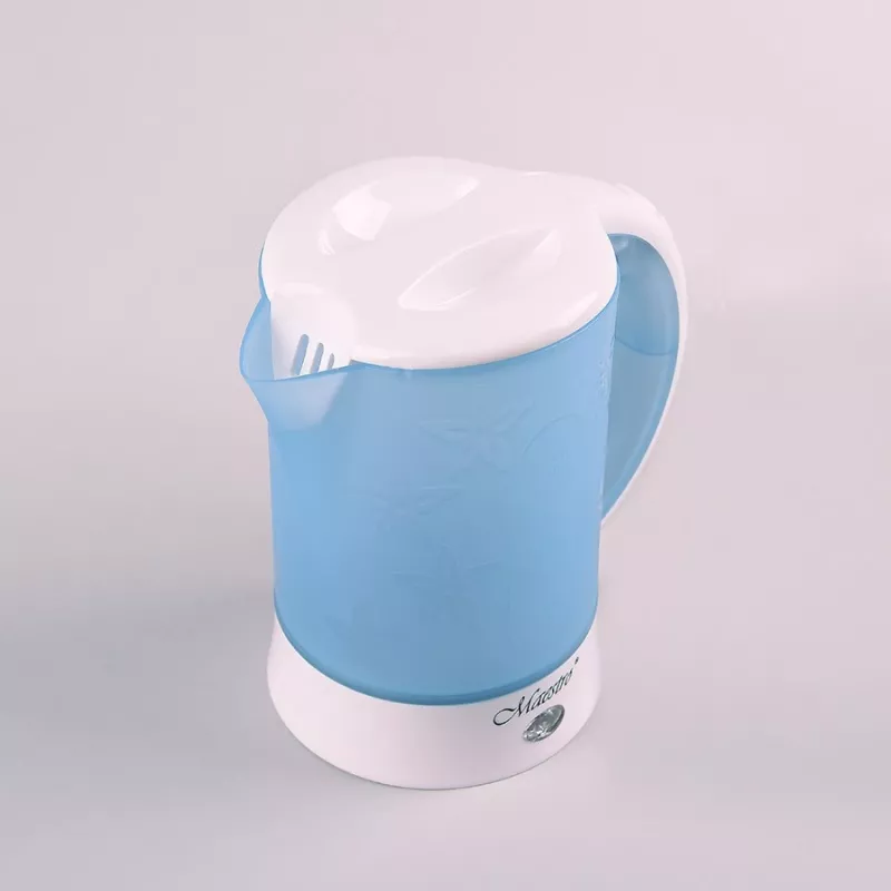 Elektrinis virdulys Maestro MR010 0.6 L 600 W — Mėlynas/Baltas, vandens lygio indikatorius, anti kalkių filtras