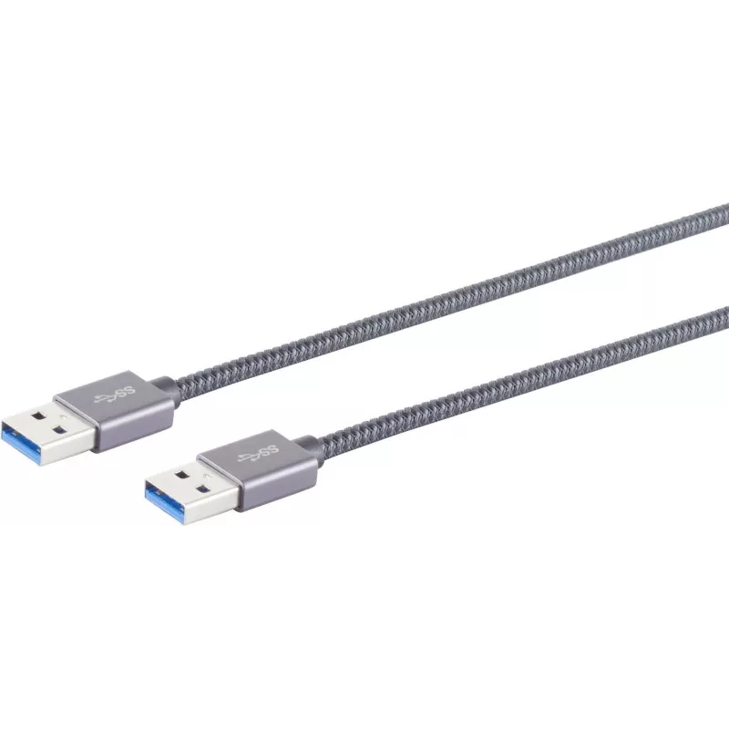 USB laidas S/CONN 13-37020 USB 3.2 Gen 2 1m pilkas