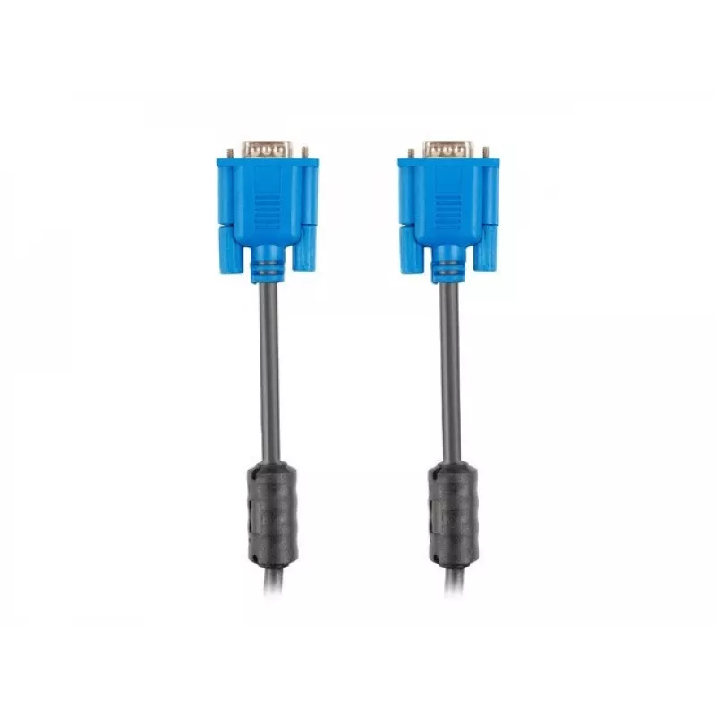 VGA (D-Sub) laidas LANBERG CA-VGAC-10CU-0050-BK — 5 m, kištukas-kištukas, feritas, PVC apvalkalas