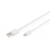 DIGITUS - Lightning kabelis - Lightning (M) į USB (M) - 1,0 m - Dviguba izoliacija - Baltas - Lietas - skirta Apple iPad/iPhone/iPod (Lightning) (DB-600106-010-W)