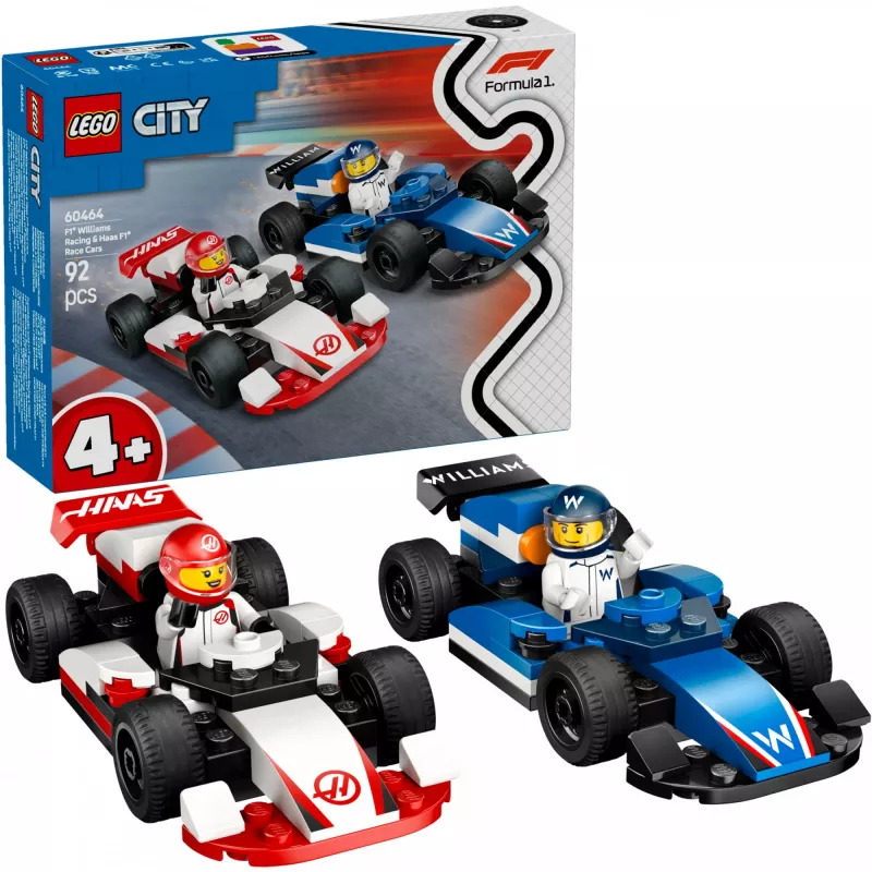 LEGO CITY 60464 F1 - Williams Racing & Haas F1 lenktyniniai automobiliai