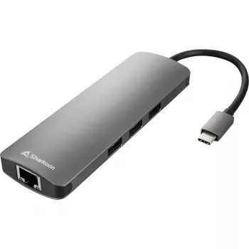Sharkoon USB 3.0 Type C Combo Adapter sąsajos kortelės / adapteris HDMI, RJ-45, USB 3.2 Gen 1 (3.1 Gen 1)