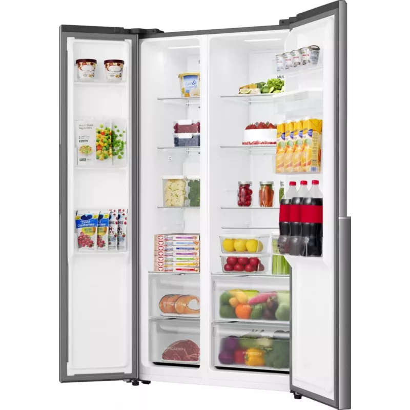Gorenje HZF55082 NRS917E41XWD G400, Pastatomas, Amerikietiškos durys, Pilka, 2 durys (-ų), Jutiklinis, LED