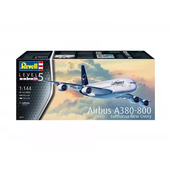 Surinktas modelis Revell Airbus A380-800 Lufthansa New Livery