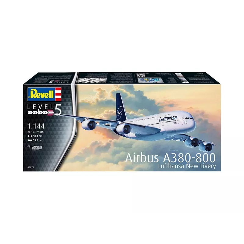 Surinktas modelis Revell Airbus A380-800 Lufthansa New Livery