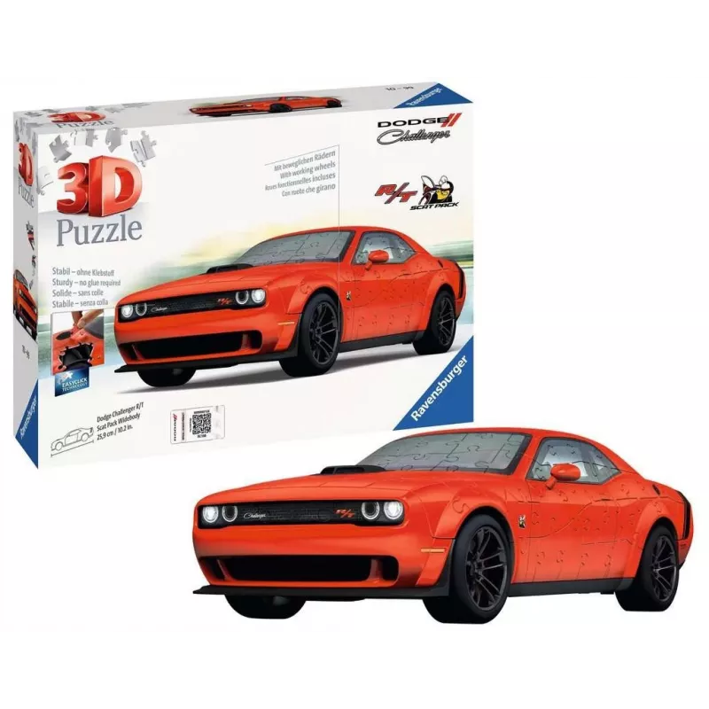 3D Puzzle Ravensburger Dodge Challenger R/T Scat Pack Widebody 108 vnt.
