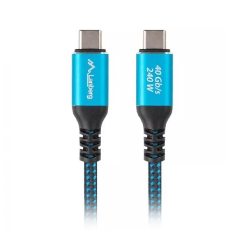 USB-C į USB-C kabelis LANBERG CA-CMCM-45CU-0020-BK, 240W PD, 8K@60Hz, 2,0 m