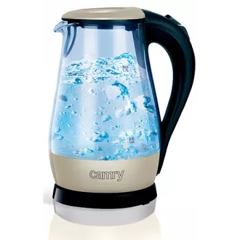 Camry | CR 1251 | Standartinis virdulys | 2000 W | 1,7 L | Stiklas | 360° sukamas pagrindas | Stiklas/Juoda