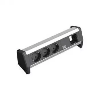 Maitinimo ilgintuvas Bachmann 3x Schuko 1x GST18 Juoda Sidabrinė