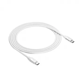 Akyga AK-USB-41 USB-C – USB-C kabelis, USB 2.0, 60 W, 1,8 m, baltas