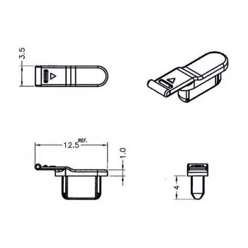 Kištukinio lizdo apsauginis dangtelis DELOCK 64033, juodas, 5×12,5×3,5 mm, pakuotėje 10 vnt.