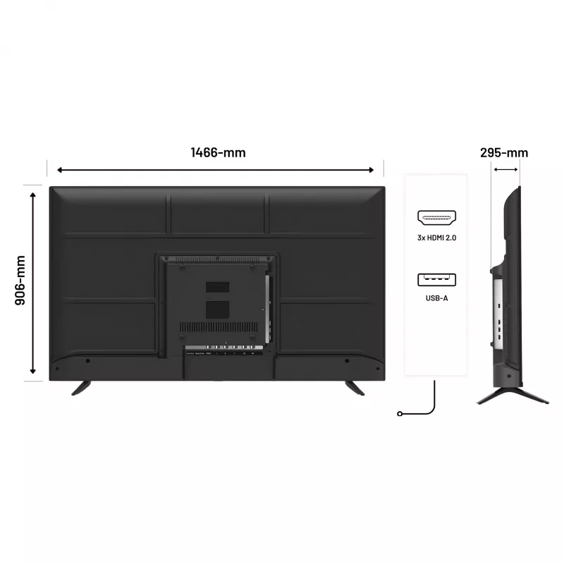 164,0cm/65 inch (3840x2160) JAPANNEXT JN-IPS650UHD60F 16:9 IPS 60Hz HDMI USB WLAN Garsiakalbis Juoda