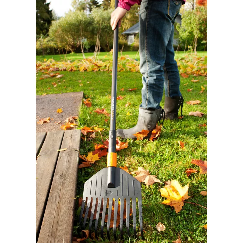 QuikFit lapų grėblys, mažas juodas/oranžinis, 22cm