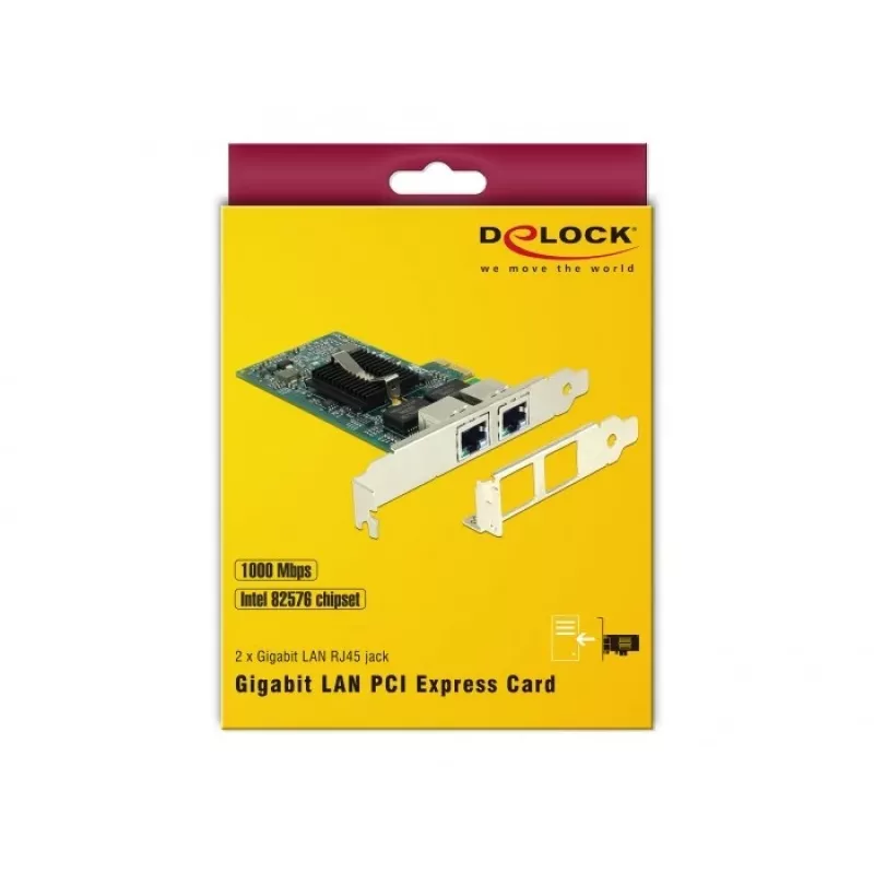 Delock PCIe kortelė 2x Gigabitinė LAN tinklo adapteris