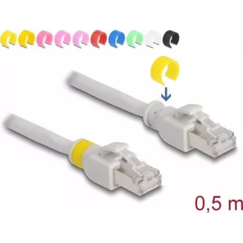 DeLOCK tinklo kabelis RJ45 Cat.6A S/FTP 0,5 m pilkas