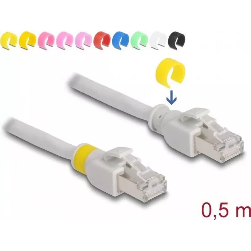 DeLOCK tinklo kabelis RJ45 Cat.6A S/FTP 0,5 m pilkas