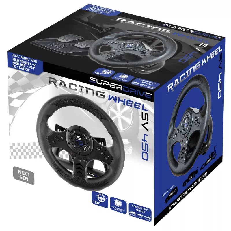 Vairas + pedalai Subsonic SA5426-NG Juodas USB 180° sukimasis