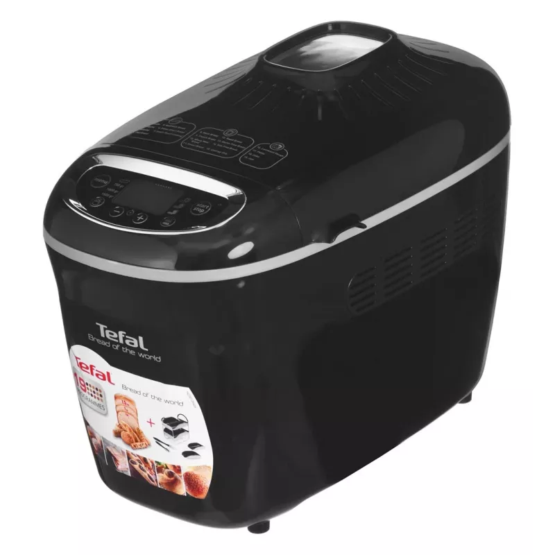 Duonos kepimo mašina Tefal PF611838 — 1600 W, 1,5 kg talpa, 19 programų, lietiminis valdymas, juoda