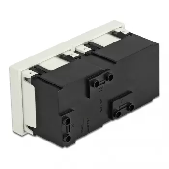 Sieninis lizdas DELOCK 81423 — CEE 7/3, 16 A, 250 V, balta, ABS/PC, 45×90 mm