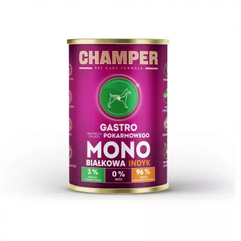 CHAMPER Gastro Monoprotein Turkey - šlapias šunų maistas - 400g