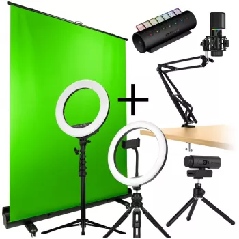 Streamplify Streaming complete bundle V2 - CAM, MIC, Light 10, Light 14, SCREEN LIFT, HUB CTRL7