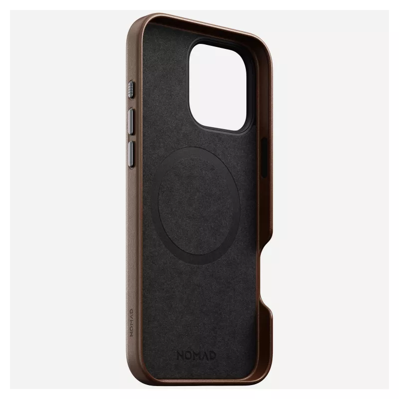 Mobiliojo telefono dėklas Nomad NM01389385, skirtas iPhone 16 Pro Max, 17,5 cm (6,9 colio), rudas, aliuminis / PC / mikropluoštas / oda