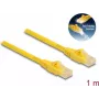 Delock - komutacinis kabelis - RJ-45 (V) į RJ-45 (V) - 1 m - 6,1 mm - UTP - CAT 6a - Be halogenų, Greitas atsekimas - Geltonas