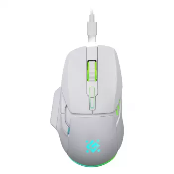 Belaidė pelė DEFENDER Stix GM-009 RF — optinė 3200 DPI, 6 mygtukai, abiem rankoms tinkama, USB RF, maitinama baterijomis, balta