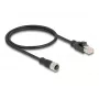 DeLOCK M12 adapterio kabelis D-koduotas 4 kontaktų moteriškas į RJ45 vyriškas 50 cm